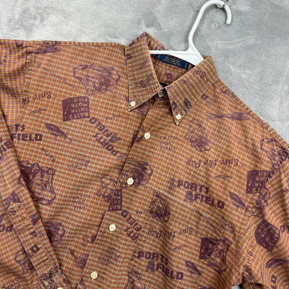 Colours by Alexander Julian Shirt Mens Small Brown Sports Afield Fishing Plaid